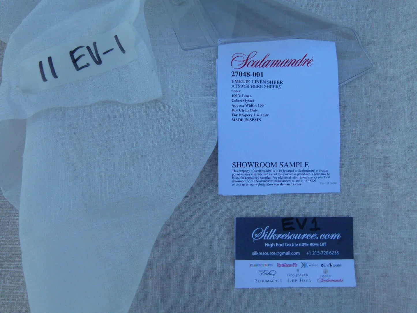 11 Ev1 2y Scalamandre Emelie Linen Sheer Cream White