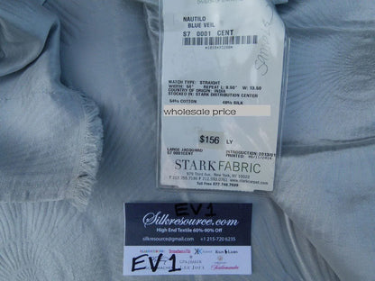 14 Ev1 2y+more Scalamandre Nautilo Blue Veil Silver Grey MSRP USD 312/Y
