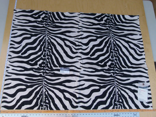 16 Ev1 1y Scalamandre Savannah Zebra Black White Linen Print