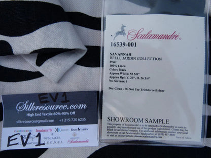 16 Ev1 1y Scalamandre Savannah Zebra Black White Linen Print