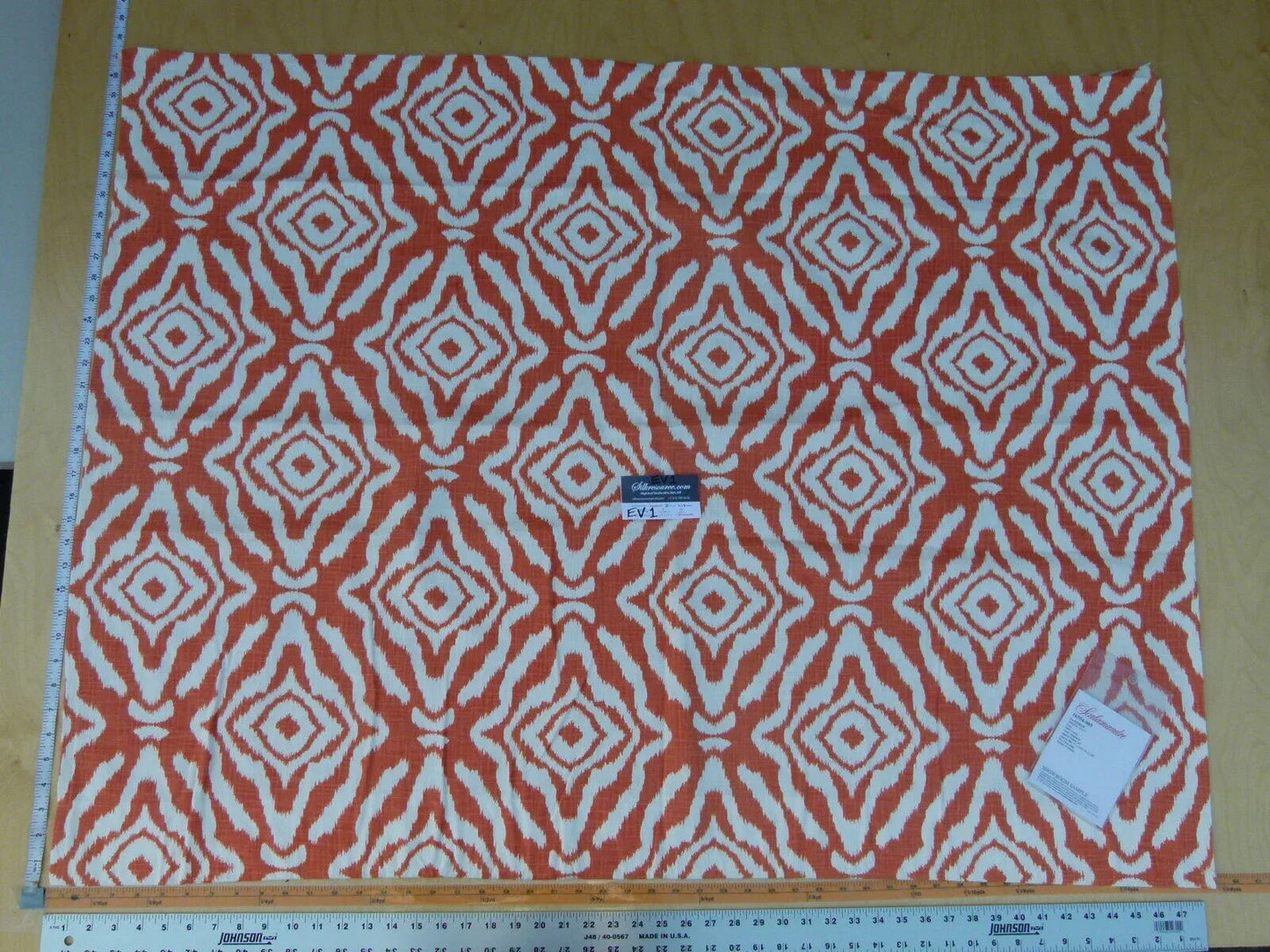 19 Ev1 1y Scalamandre Zanzibar Mandarin Orange Cotton Ikat