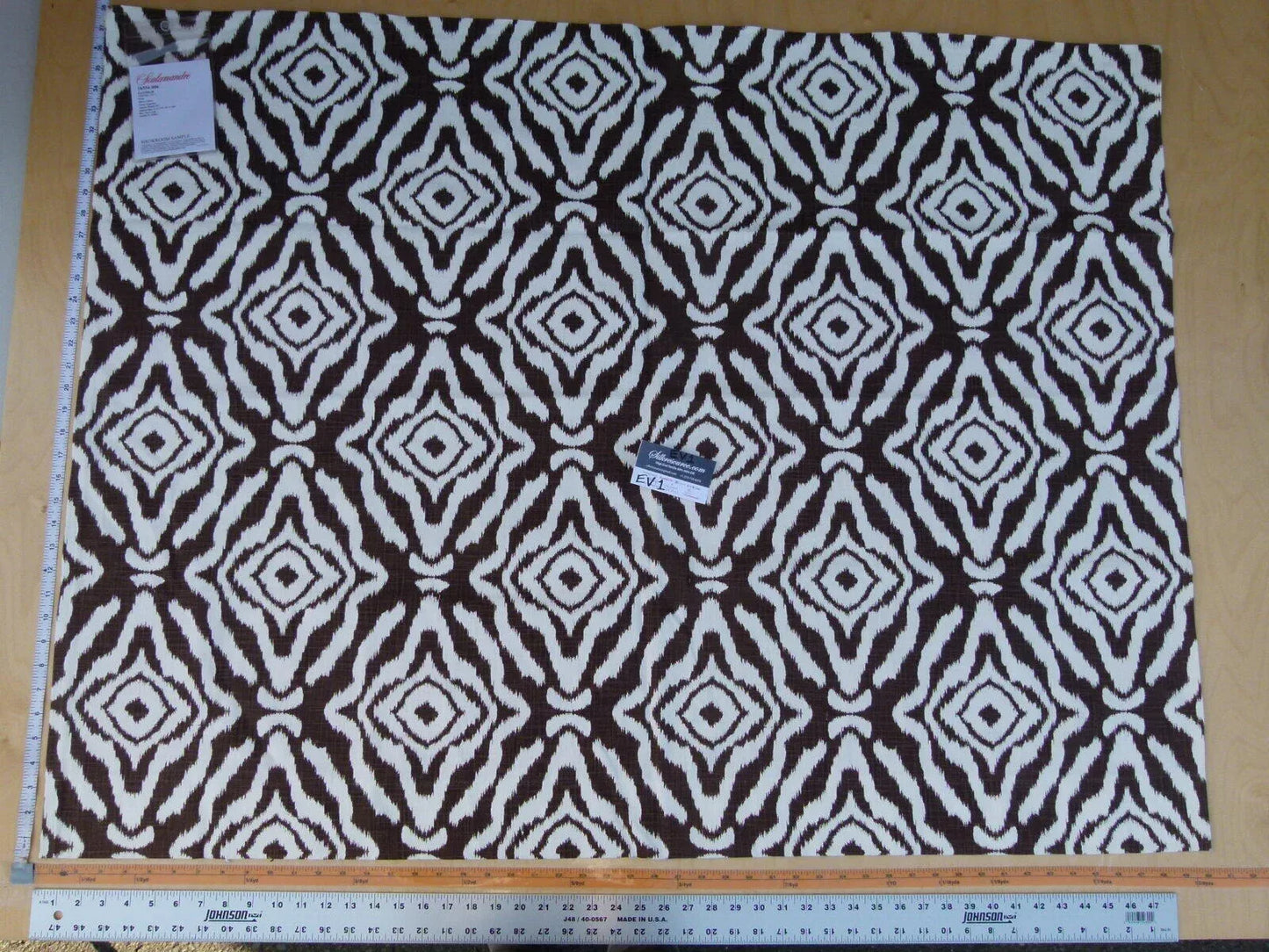 20 Ev1 1y Scalamandre Zanzibar Espresso Dark Brown Cotton Ikat
