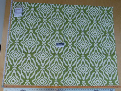 22 Ev1 Scalamandre Zanzibar Vert Green Cotton Ikat