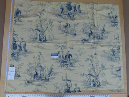 7 Ev2 Scalamandre 1.2y Voyage En Chine Bleu Blue Chinoiserie Print