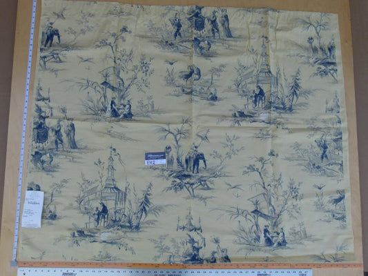 7 Ev2 Scalamandre 1.2y Voyage En Chine Bleu Blue Chinoiserie Print