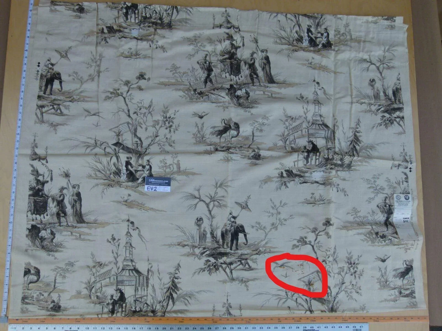 9 Ev2 2.4y Scalamandre Voyage En Chine Black Chinoiserie Print