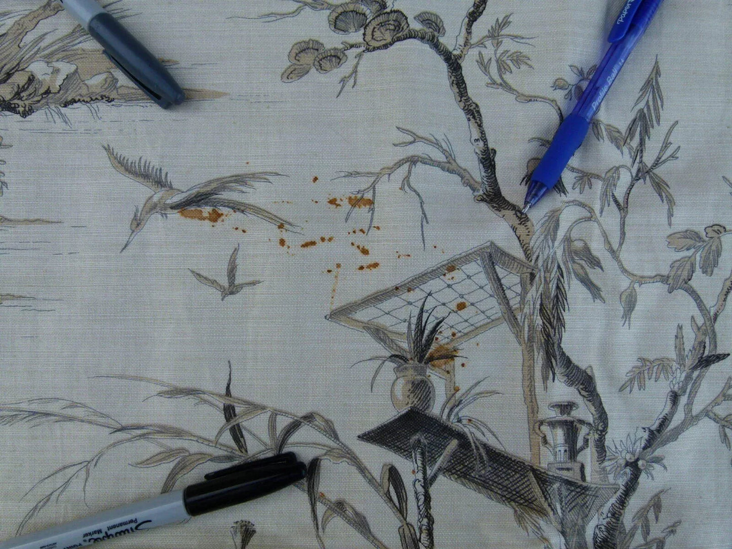 9 Ev2 2.4y Scalamandre Voyage En Chine Black Chinoiserie Print