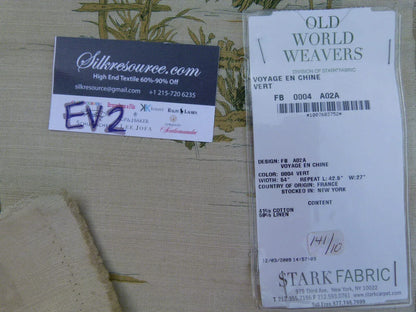 16 Ev2 1.4y Scalamandre Voyage En Chine Vert Green Chinoiserie Print MSRP USD 388/y