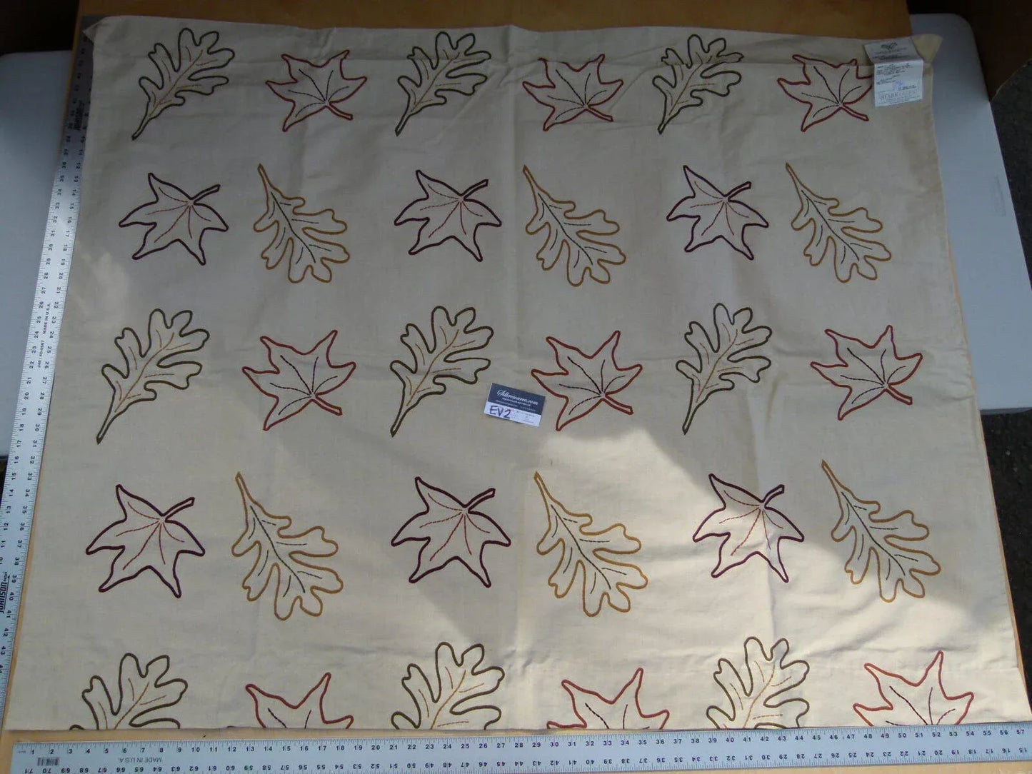 23 Ev2 1.2y Scalamandre A New Leaf Brown/rust On Beige Cotton