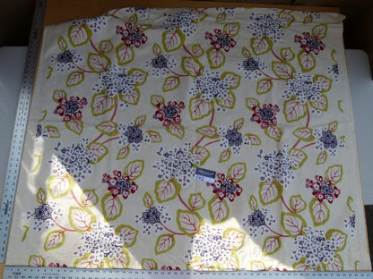 26 Ev2 1.2y Scalamandre Miranda Red Violet Floral Cotton Print Embroidery MSRP USD646/Yard