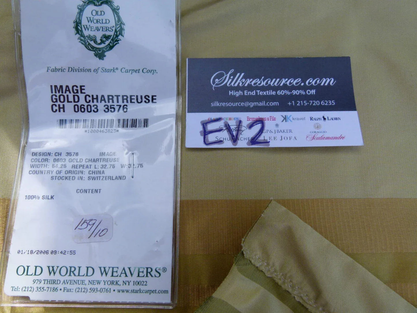 29 Ev2 0.8y Scalamandre Image Gold Chartreuse Silk Plaid