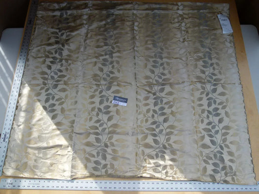 31 Ev2 1.3y Scalamandre Vallen Taupe Tan Grey Silk Leaf Woven