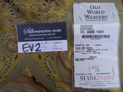 44 Ev2 1.2y Scalamandre Darani Silk Damask+embroidery Gravel Brown Grey MSRP USD 436/Y (copy)