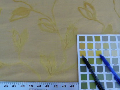 By Yard Scalamandre Gw Maharajah Citron Yellow Lemon Silk Linen Damask Reversible MSRP USD 348/Y