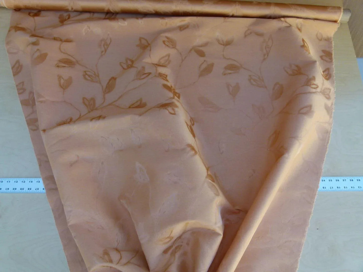 By Yard Scalamandre Gw Maharajah Apricot Pink Peach Silk Linen Damask Reversible MSRP USD 348/Y