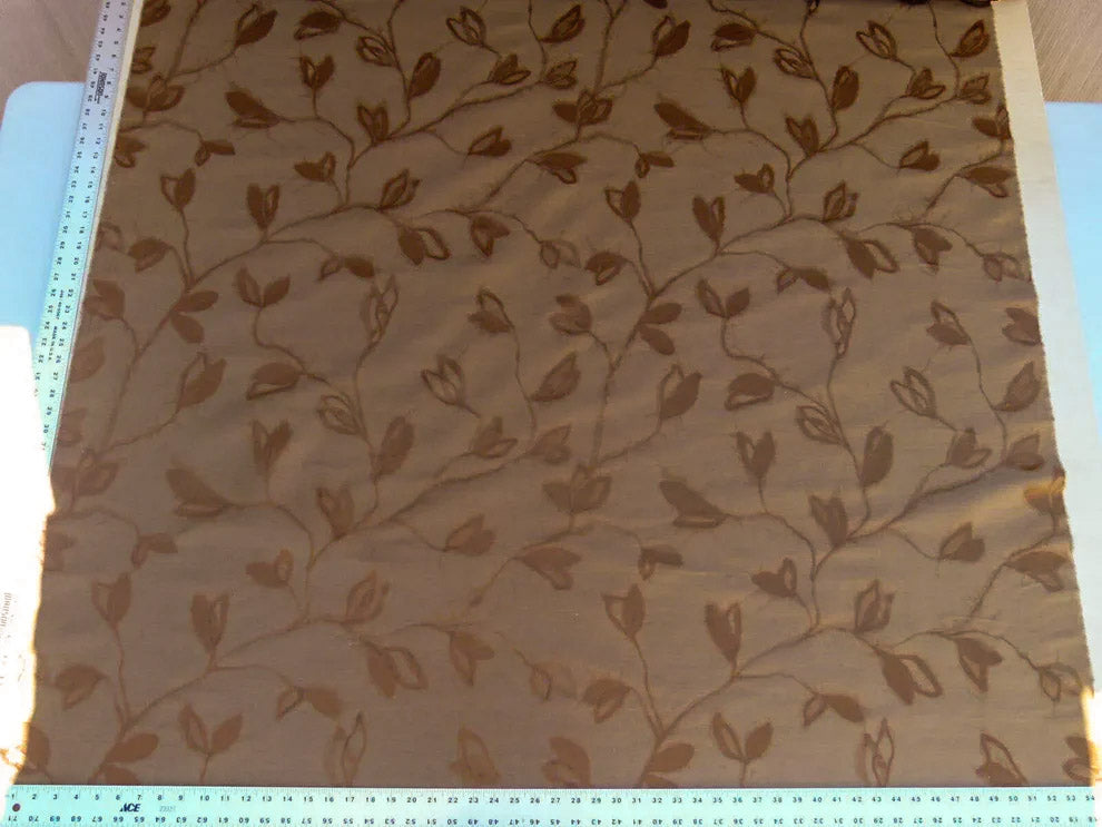 By Yard Scalamandre Gw Maharajah Chestnut Brown Silk Linen Damask Reversible MSRP USD 348/Y