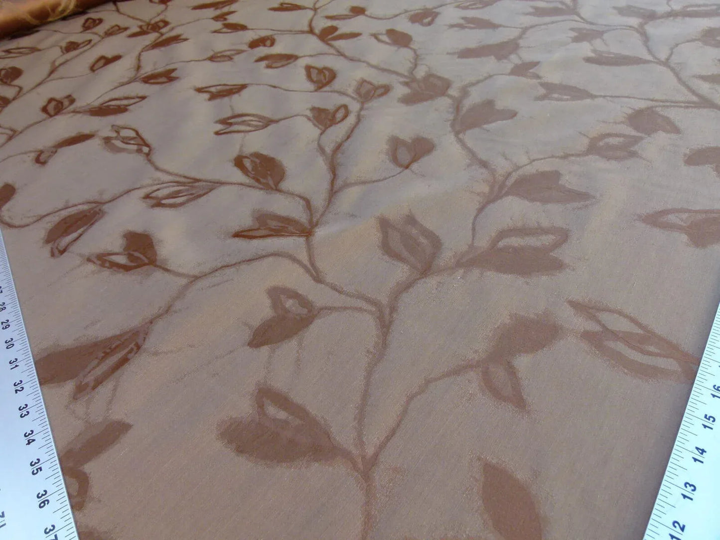 By Yard Scalamandre Gw Maharajah Chestnut Brown Silk Linen Damask Reversible MSRP USD 348/Y
