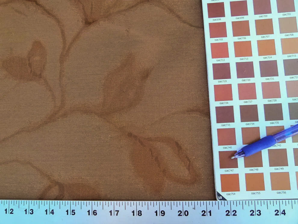 By Yard Scalamandre Gw Maharajah Chestnut Brown Silk Linen Damask Reversible MSRP USD 348/Y