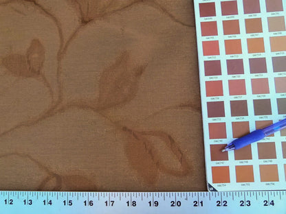 By Yard Scalamandre Gw Maharajah Chestnut Brown Silk Linen Damask Reversible MSRP USD 348/Y