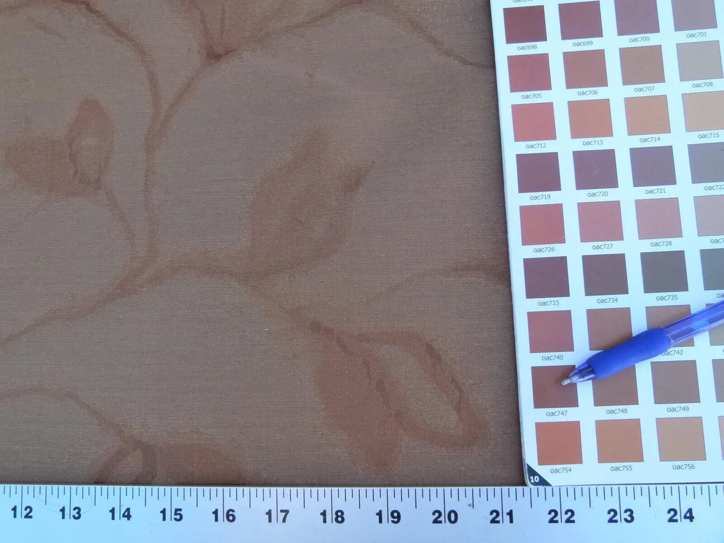 By Yard Scalamandre Gw Maharajah Chestnut Brown Silk Linen Damask Reversible MSRP USD 348/Y