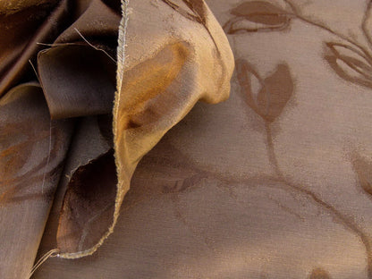 By Yard Scalamandre Gw Maharajah Chestnut Brown Silk Linen Damask Reversible MSRP USD 348/Y