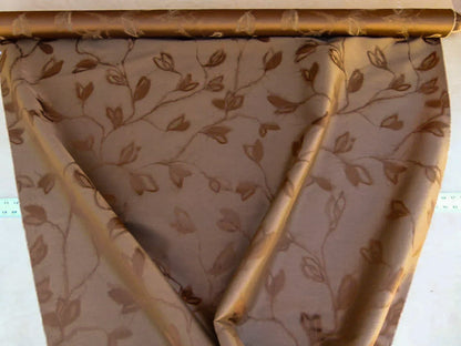 By Yard Scalamandre Gw Maharajah Chestnut Brown Silk Linen Damask Reversible MSRP USD 348/Y