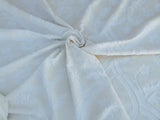 By Yard Scalamandre Fonthill Velours Savoie Cream White Cut Velvet 100% Cotton Old World Weavers MSRP USD 304/Y