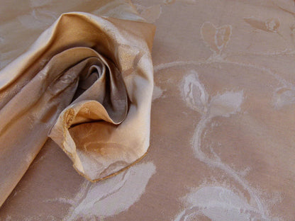 By Yard Scalamandre Gw Maharajah Clove Pink Brown Silk Linen Damask Reversible MSRP USD 348/Y