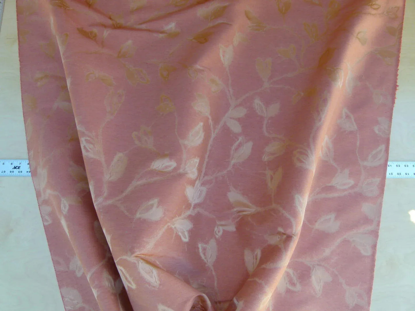 By Yard Scalamandre Gw Maharajah Papaya Pink Orange Silk Linen Damask Reversible MSRP USD 348/Y