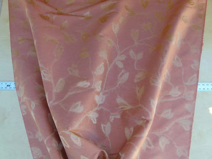 By Yard Scalamandre Gw Maharajah Papaya Pink Orange Silk Linen Damask Reversible MSRP USD 348/Y