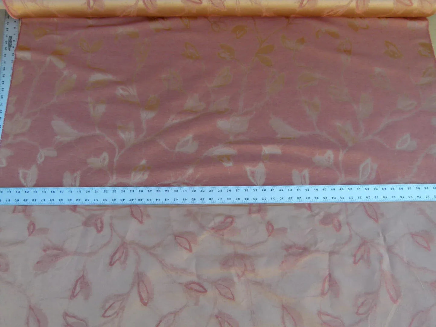 By Yard Scalamandre Gw Maharajah Papaya Pink Orange Silk Linen Damask Reversible MSRP USD 348/Y