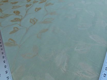 By Yard Scalamandre Gw Maharajah Arctic Blue Icy Silk Linen Damask Reversible MSRP USD 348/Y