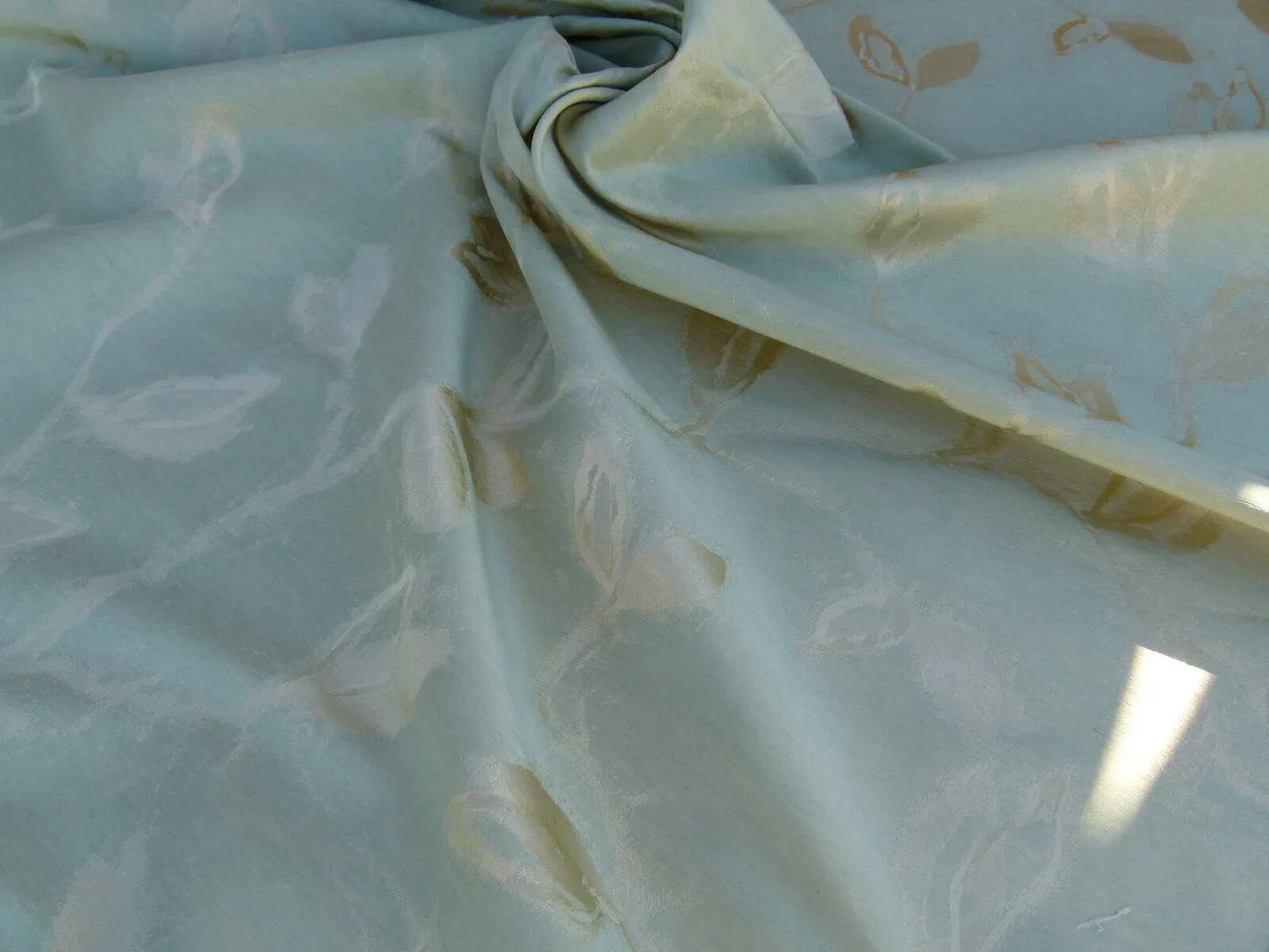 By Yard Scalamandre Gw Maharajah Arctic Blue Icy Silk Linen Damask Reversible MSRP USD 348/Y