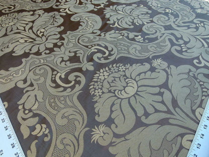 Old World Weavers Scalamandre Bellona Mocha Brown Gold Thick Renaissance Silk Damask MSRP USD 650/Y