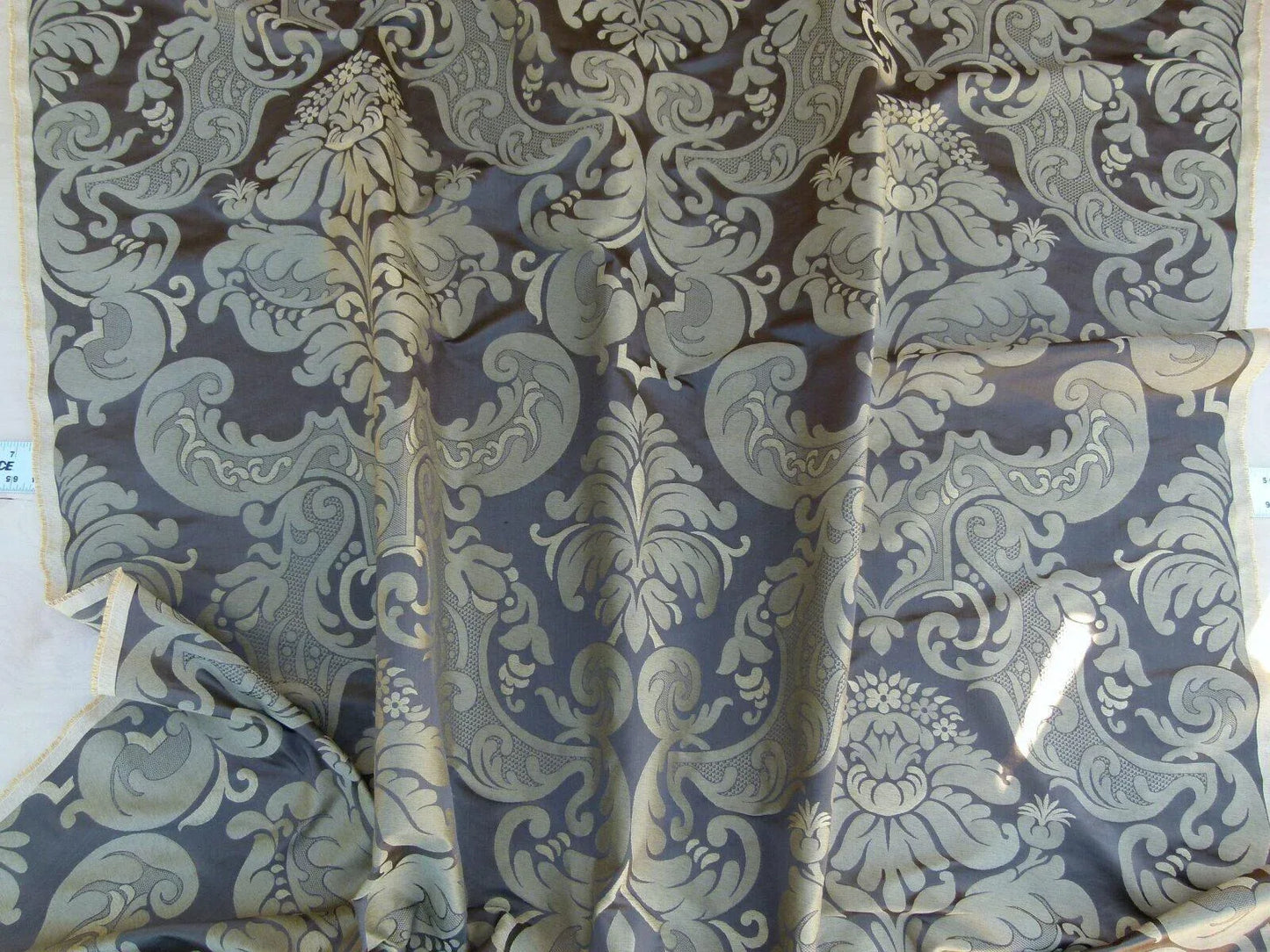 Old World Weavers Scalamandre Bellona Mocha Brown Gold Thick Renaissance Silk Damask MSRP USD 650/Y