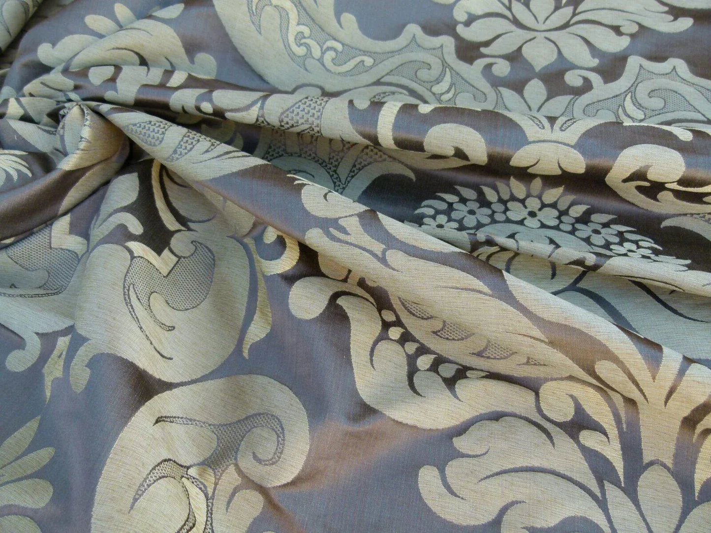 Old World Weavers Scalamandre Bellona Mocha Brown Gold Thick Renaissance Silk Damask MSRP USD 650/Y