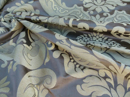 Old World Weavers Scalamandre Bellona Mocha Brown Gold Thick Renaissance Silk Damask MSRP USD 650/Y