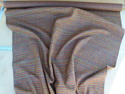 Scalamandre Cashiers Red Blue Pink Green Mini Texture Rayon Cotton Tweed Thick! Old World Weavers MSRP USD 136/Y
