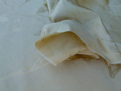 By Yard Scalamandre Gw Maharajah Eggshell Cream Ivory Silk Linen Damask Reversible MSRP USD 348/Y