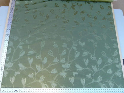 By Yard Scalamandre Gw Maharajah Avocado Green Gold Silk Linen Damask Reversible MSRP USD 348/Y