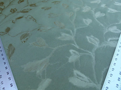 By Yard Scalamandre Gw Maharajah Avocado Green Gold Silk Linen Damask Reversible MSRP USD 348/Y