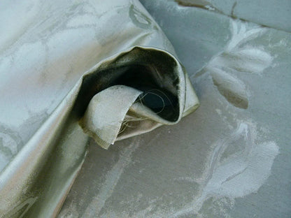 By Yard Scalamandre Gw Maharajah Avocado Green Gold Silk Linen Damask Reversible MSRP USD 348/Y