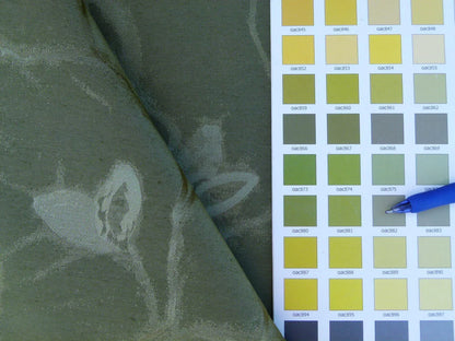 By Yard Scalamandre Gw Maharajah Avocado Green Gold Silk Linen Damask Reversible MSRP USD 348/Y