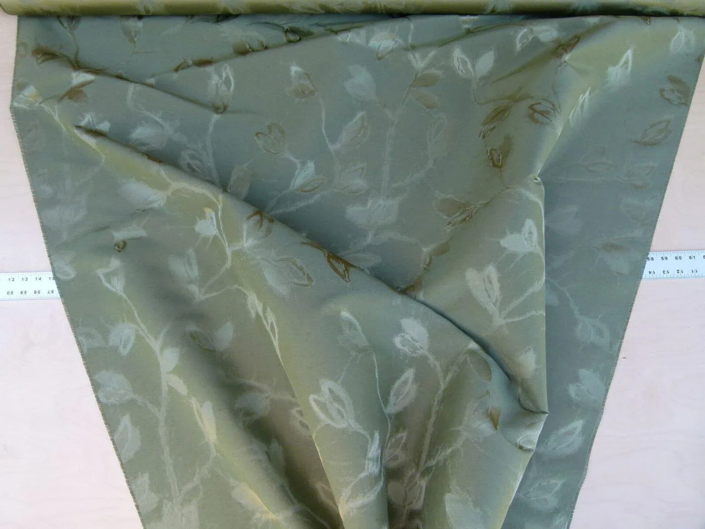 By Yard Scalamandre Gw Maharajah Avocado Green Gold Silk Linen Damask Reversible MSRP USD 348/Y