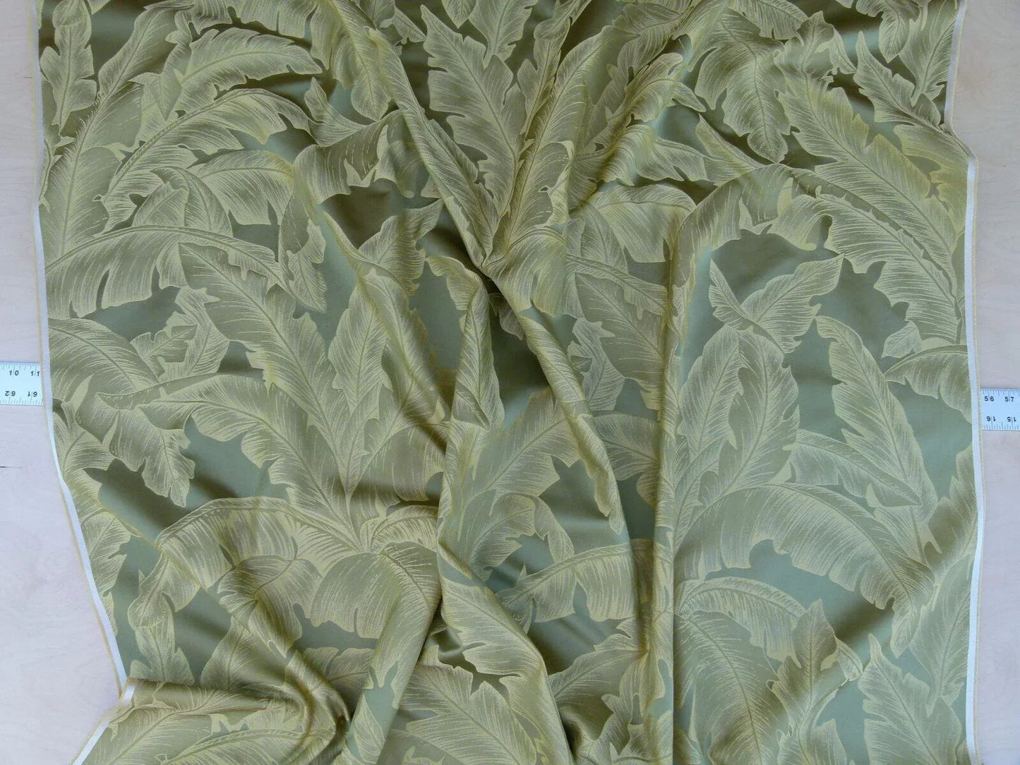 Scalamandre Havana Tropical Banana Leaves Folidage Oliva Green Gold MSRP USD 412/Y