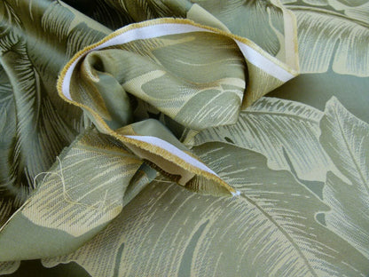 Scalamandre Havana Tropical Banana Leaves Folidage Oliva Green Gold MSRP USD 412/Y