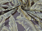 Scalamandre Havana Tropical Banana Leaves Folidage Cacao Brown Chocolate Gold MSRP USD 412/Y