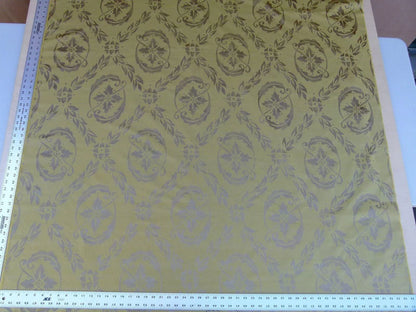 Scalamandre Navonna Midas Neoclassical Silk Lampas Medallion Crest MSRP USD 444/yard Old World Weavers