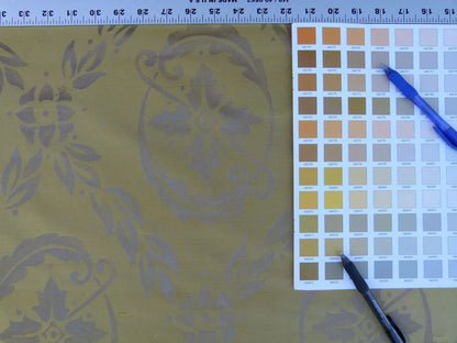 Scalamandre Navonna Midas Neoclassical Silk Lampas Medallion Crest MSRP USD 444/yard Old World Weavers