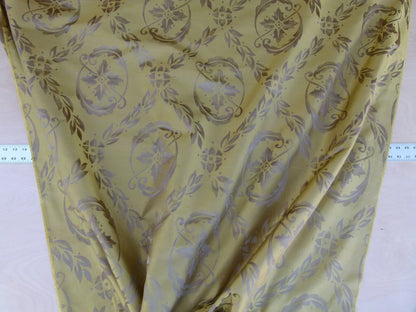 Scalamandre Navonna Midas Neoclassical Silk Lampas Medallion Crest MSRP USD 444/yard Old World Weavers